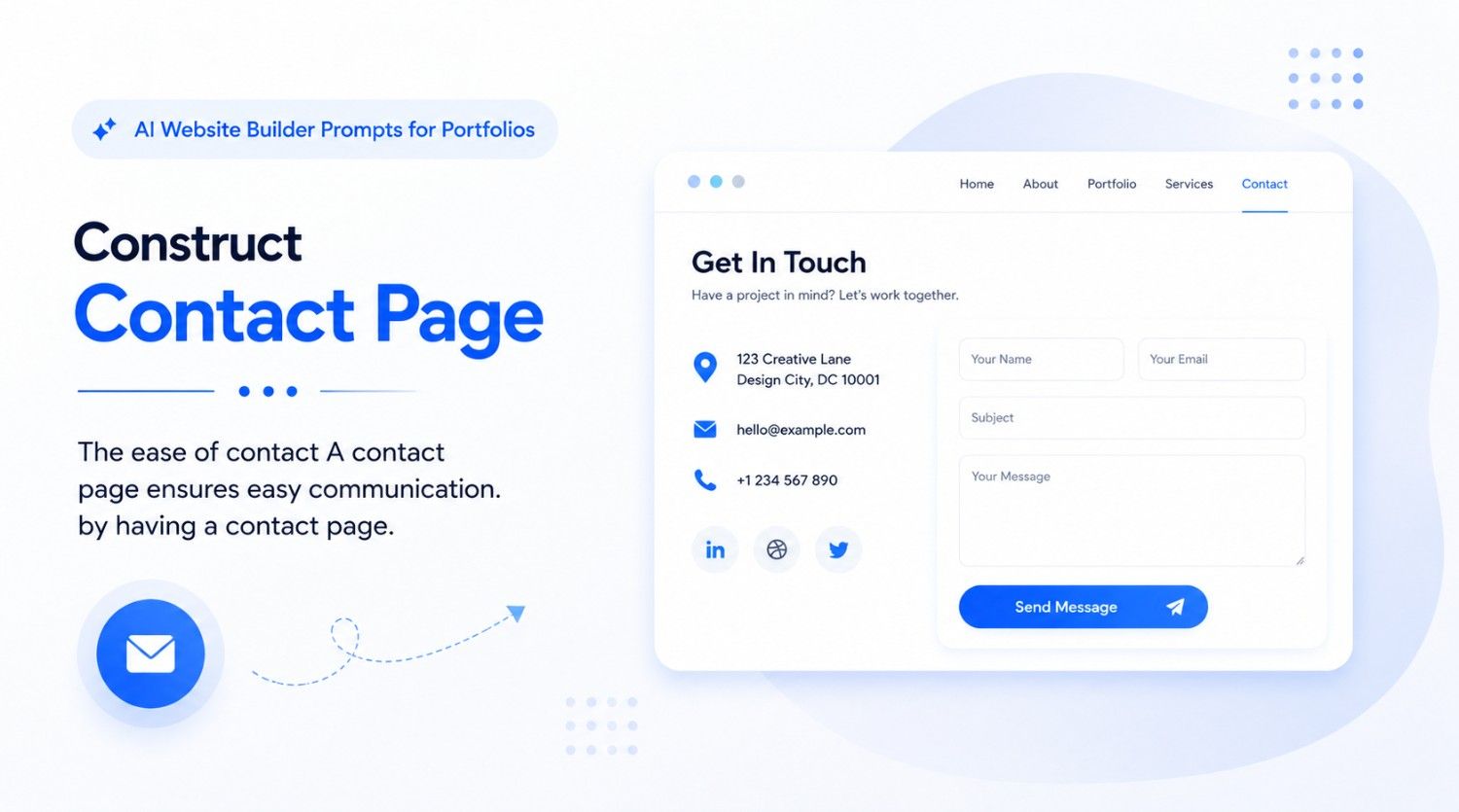 AI Website Builder Prompts for Portfolios 3 Construct contact page