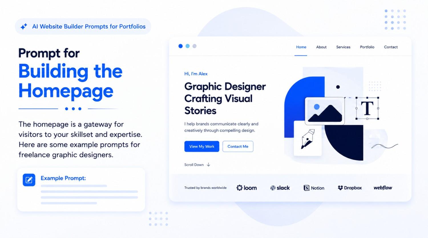 AI Website Builder Prompts for Portfolios 2 Home page building prompts